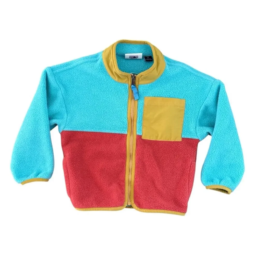 Patagonia Toddler Synchilla Fleece Jacket Lightweight SoftTeal Orange Size 2